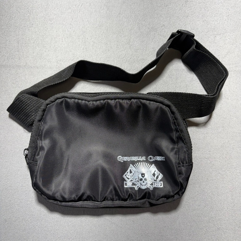 Gasparilla Classic 1989 Black Nylon Belt Bag Waist Pack Pirate Skull Graphic